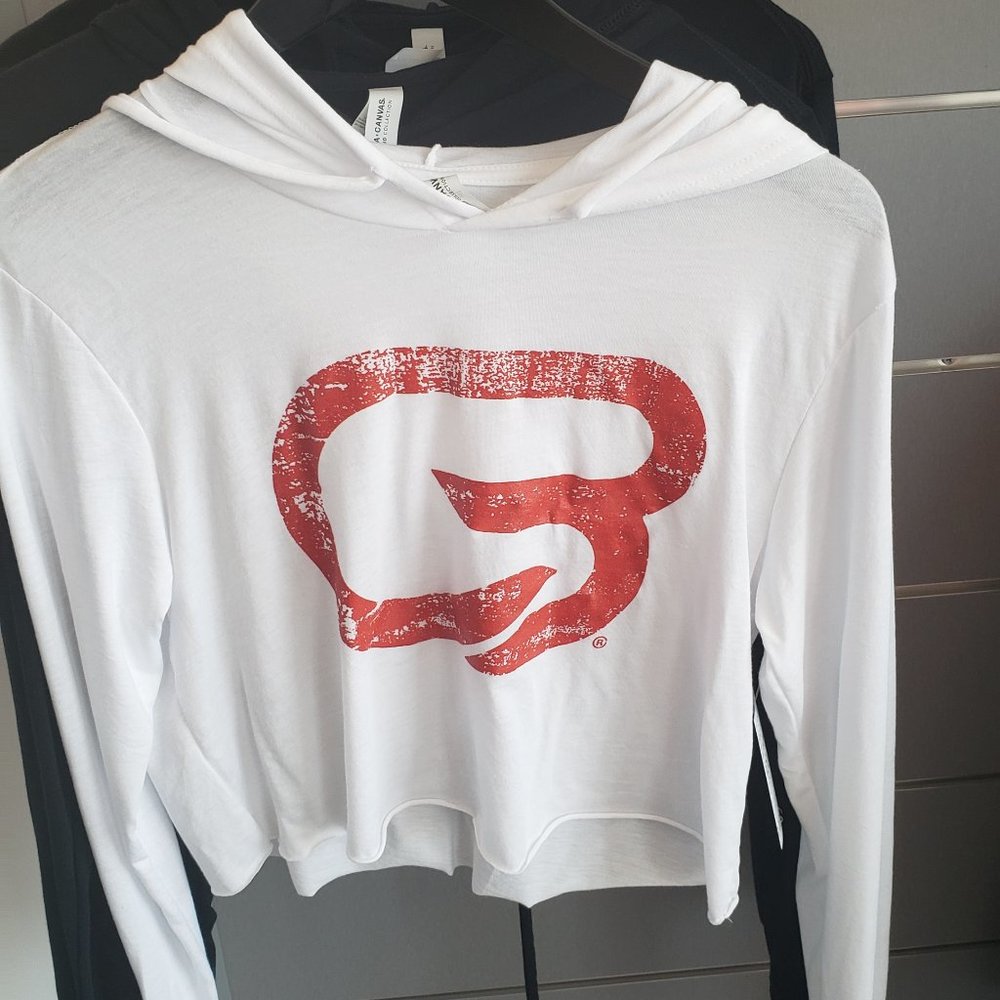 Cropped Long Sleeve Hooded CycleBar T-Shirt